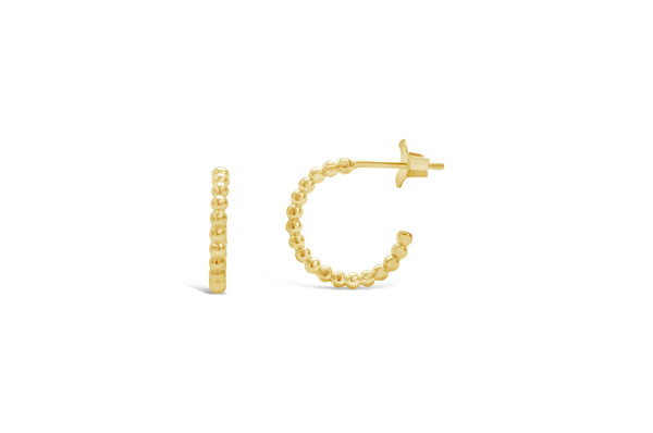 Gold Small Hello Droplet Hoops 14mm Earring