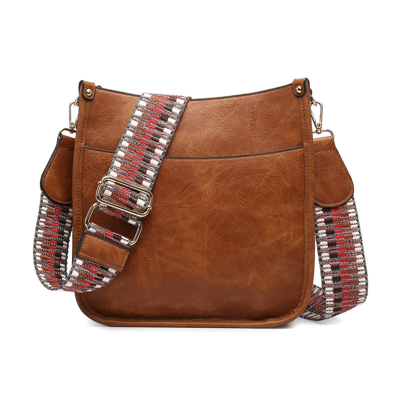 Brown Chloe Crossbody with Guitar Strap