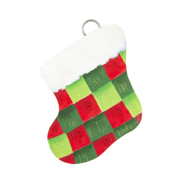 Checked Stocking Charm