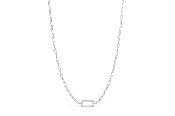 Silver Linked Forever Petite Paper Clip Chain Necklace