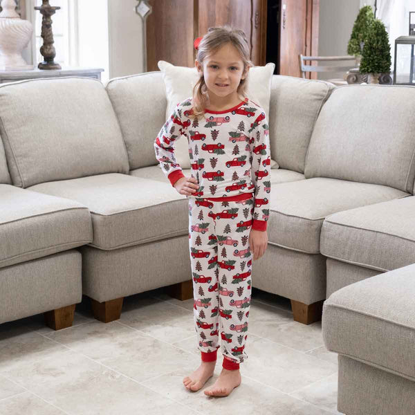 Kid’s Home For The Holidays Sleep Set White/Pink