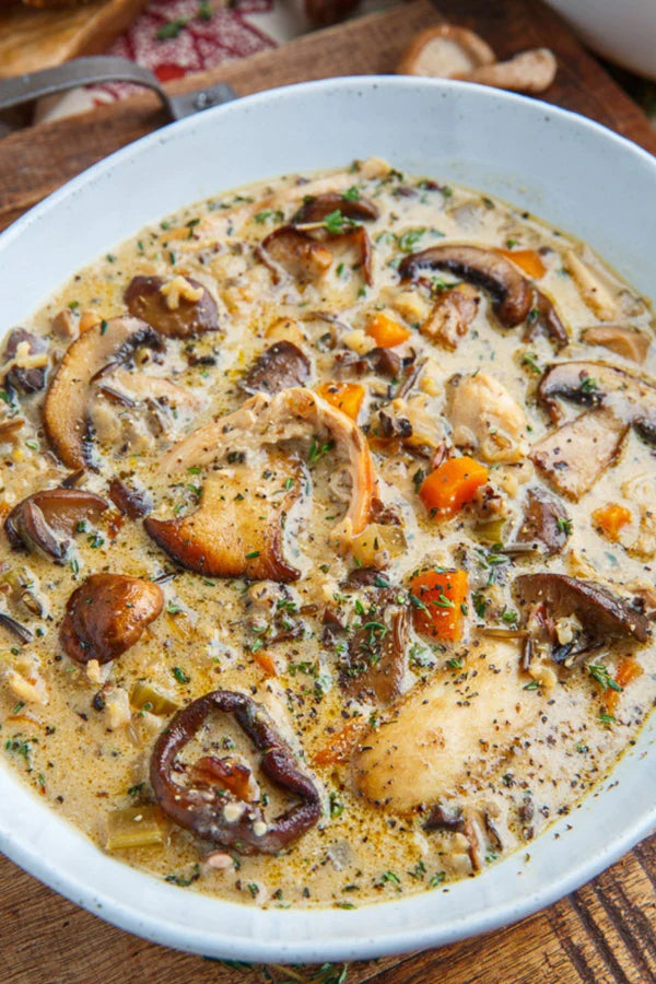 Chicken, Mushroom and Rice Soup