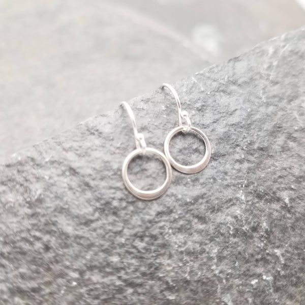 X-Small Silver Circle Earrings