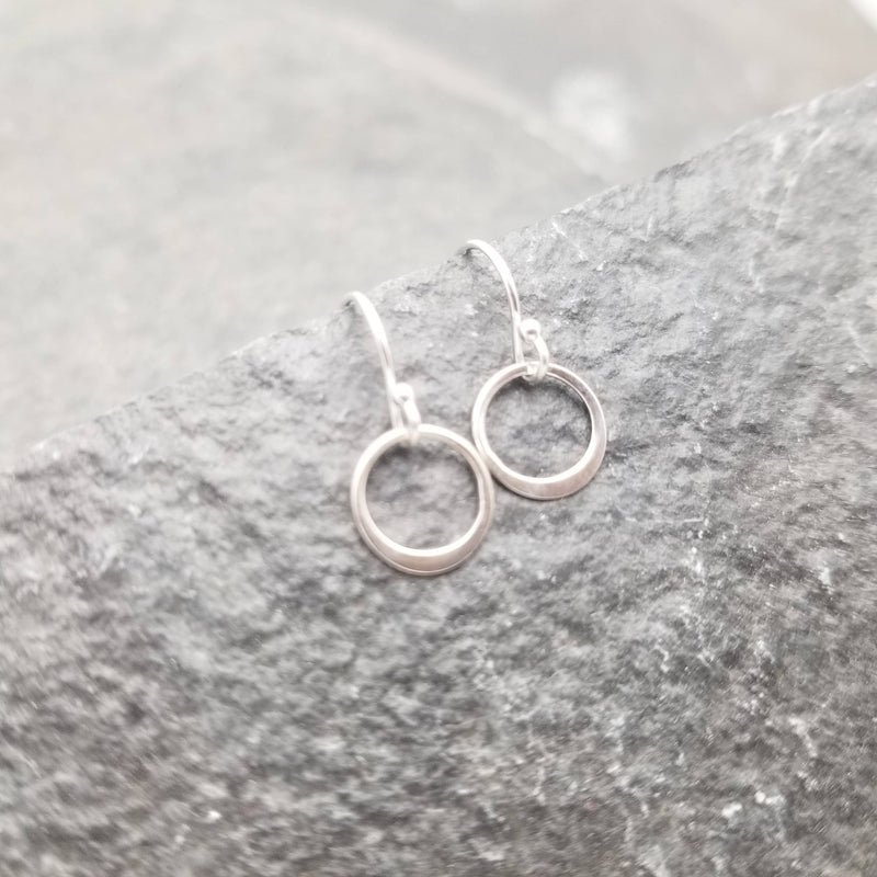 X-Small Silver Circle Earrings