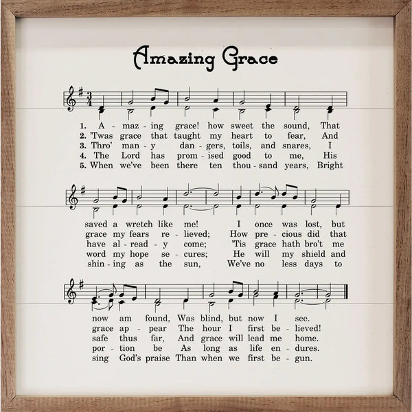Amazing Grace Sheet Music White: 4 x 4 x 1