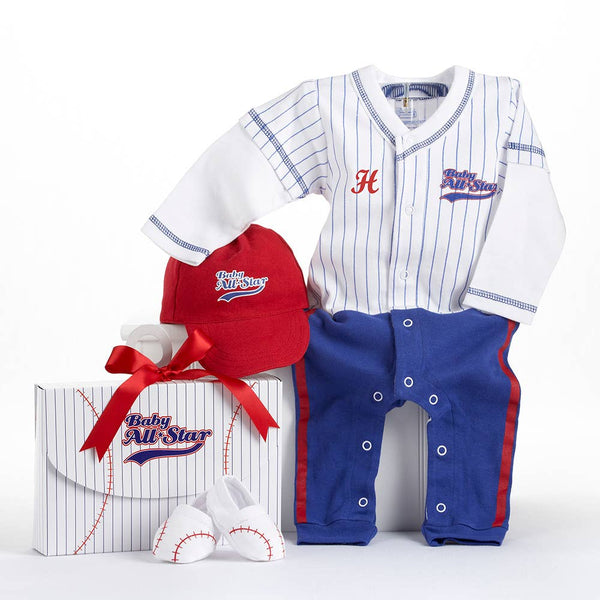 "Big Dreamzzz" Baby Baseball 3 pc Layette Set in Gift Box