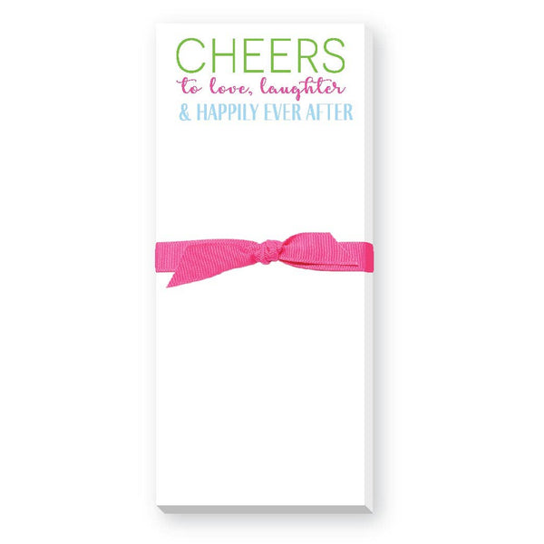 CHEERS TO LOVE WEDDING SKINNIE NOTEPAD