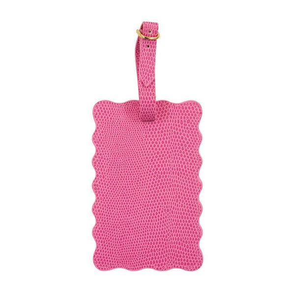 Lizard Scallop Luggage Tag - Hot Pink