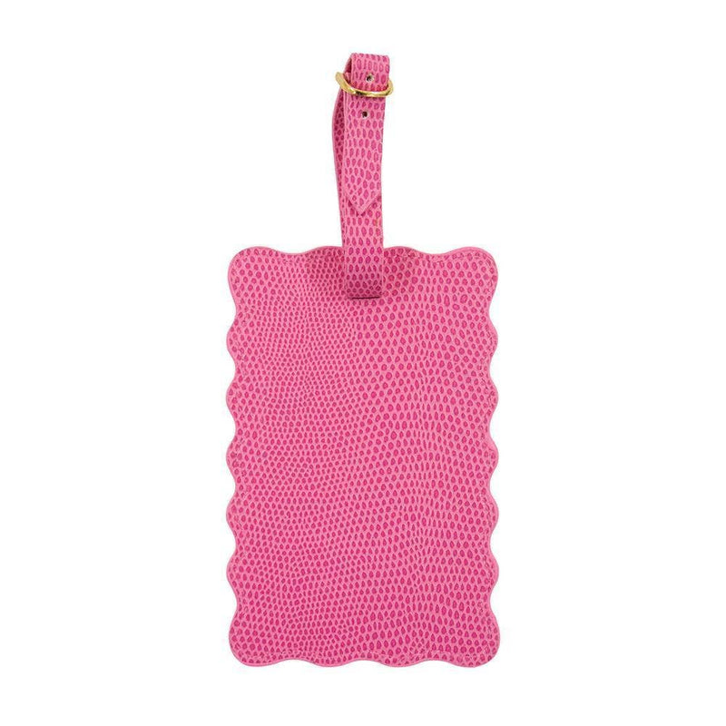 Lizard Scallop Luggage Tag - Hot Pink