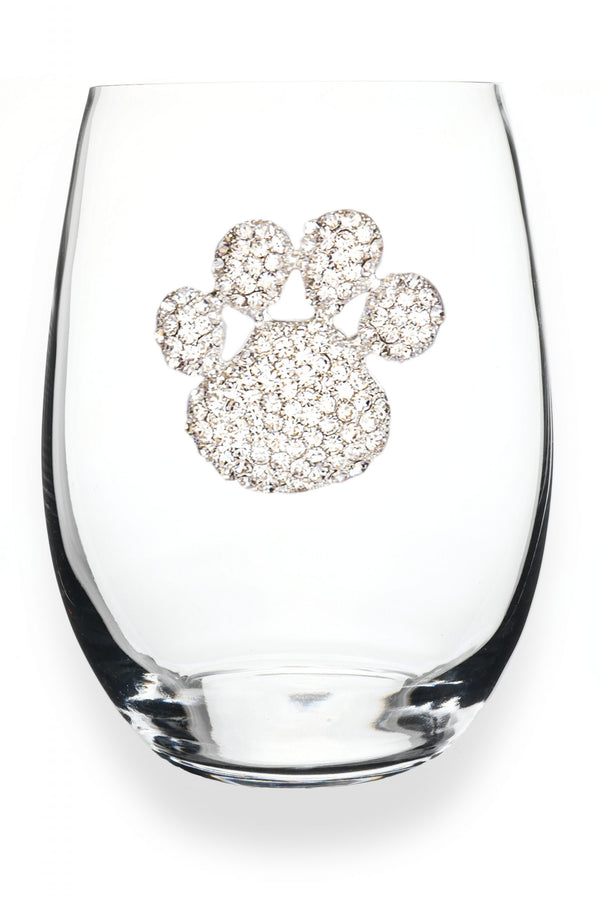 Paw Print Stemless Wine Glass