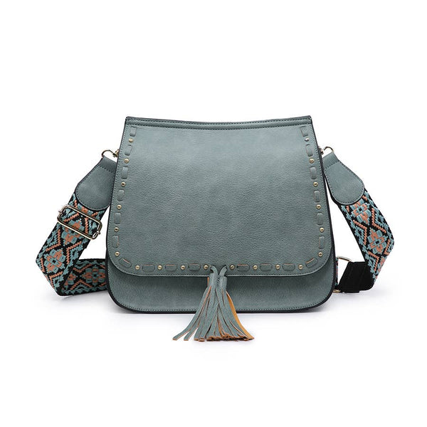 Teal Bailey Crossbody with Print Contrast Strap