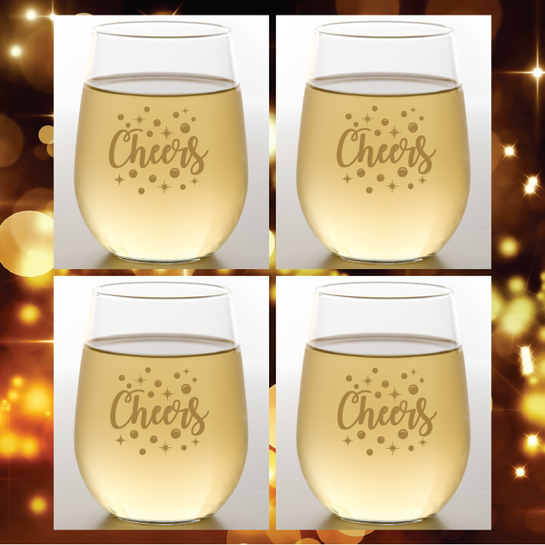 CHEERS GOLD Shatterproof Wine Glasses - Set of 4