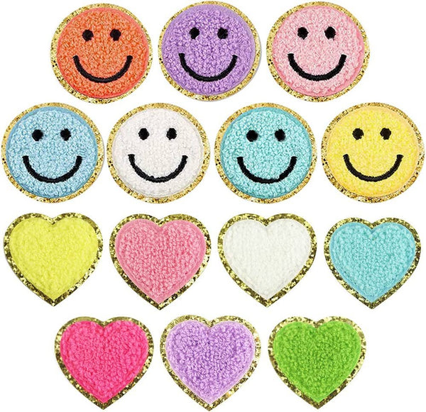 White Heart Chenille Patch