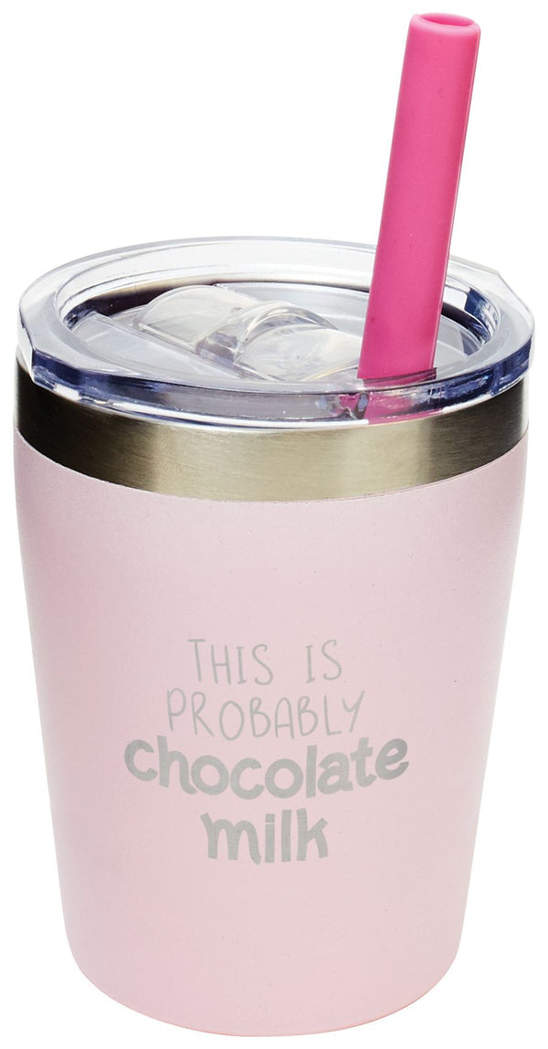Chocolate Milk Pink Tumbler with Straw (9 oz.)