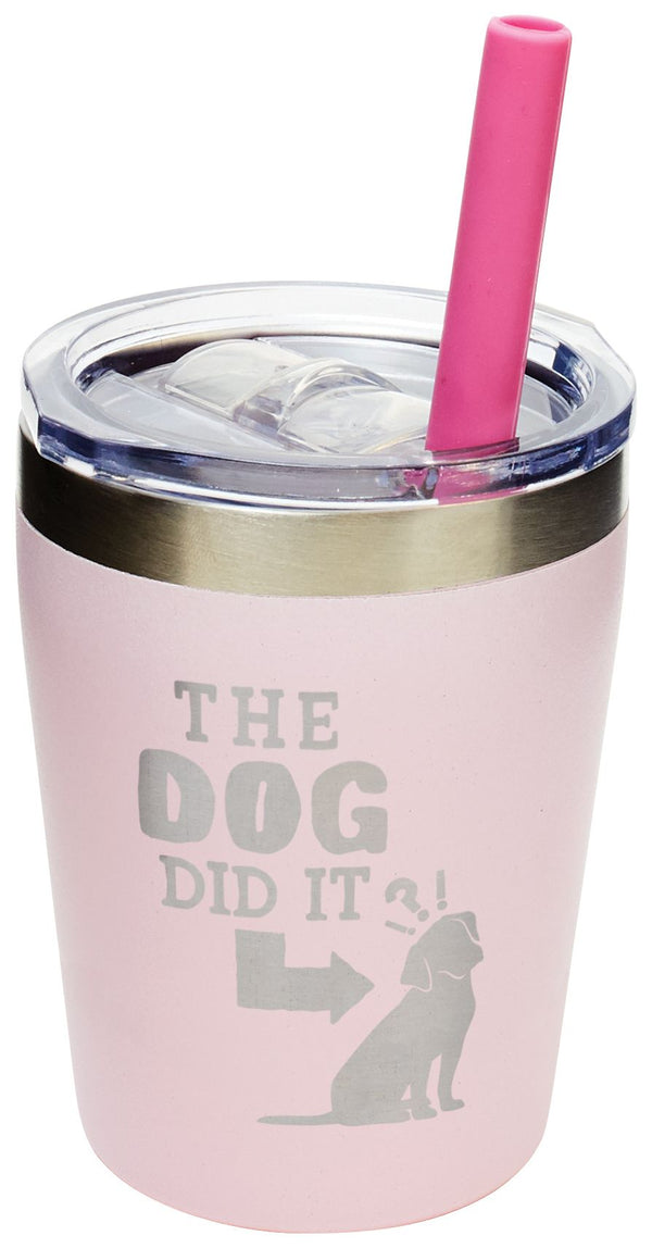 Dog Did It Pink Tumbler with Straw (9 oz.)