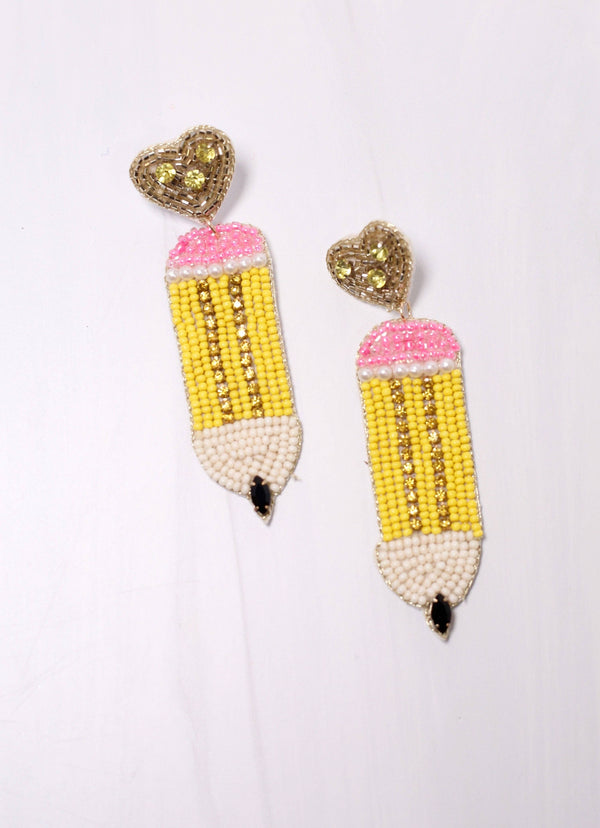 Pencil Embellished Earring