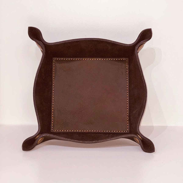 Leather Valet Tray Dark Brown