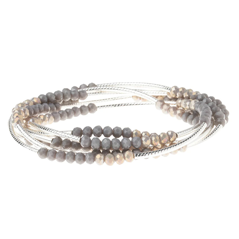 Scout Wrap Bracelet/Necklace Dove Gray Multi/Silver