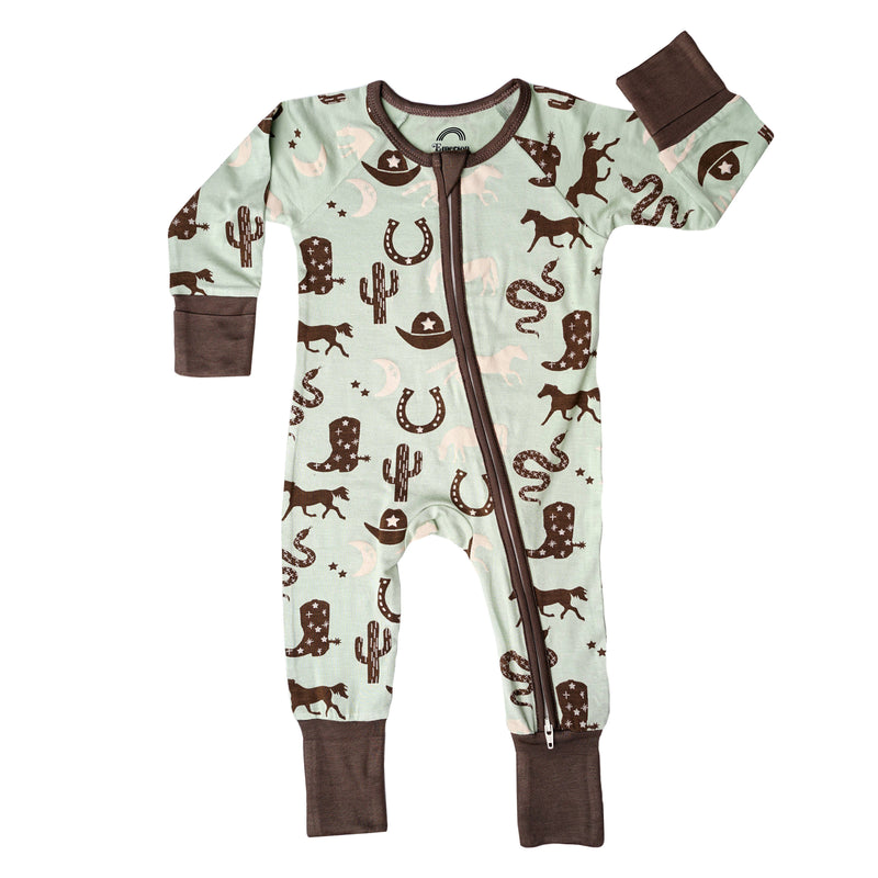 Giddyup! Bamboo Baby Convertible Footie Pajamas -0-3