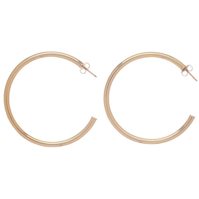 Round Gold 1.5” Hoop - 3mm Smooth