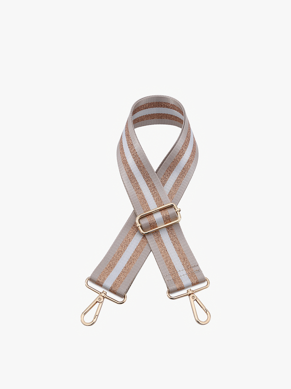 Khaki/Gold Striped Guitar Strap