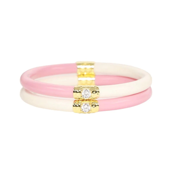 Pink/Ivory Yin & Yang All Weather Bangles Set of 2