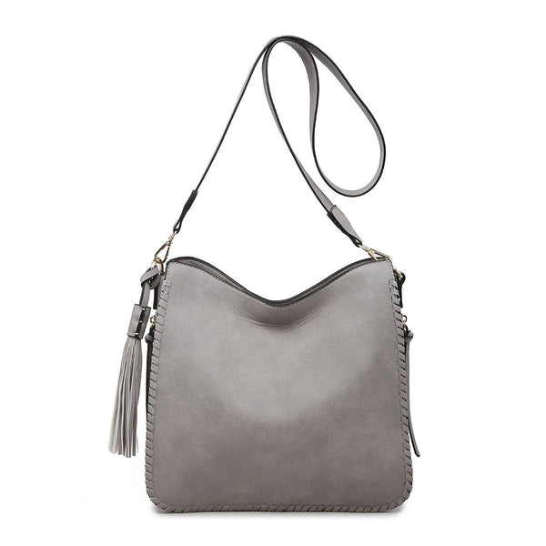 Grey Nina Whipstitch Crossbody