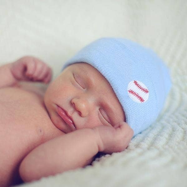 BLUE BASEBALL Newborn Hat