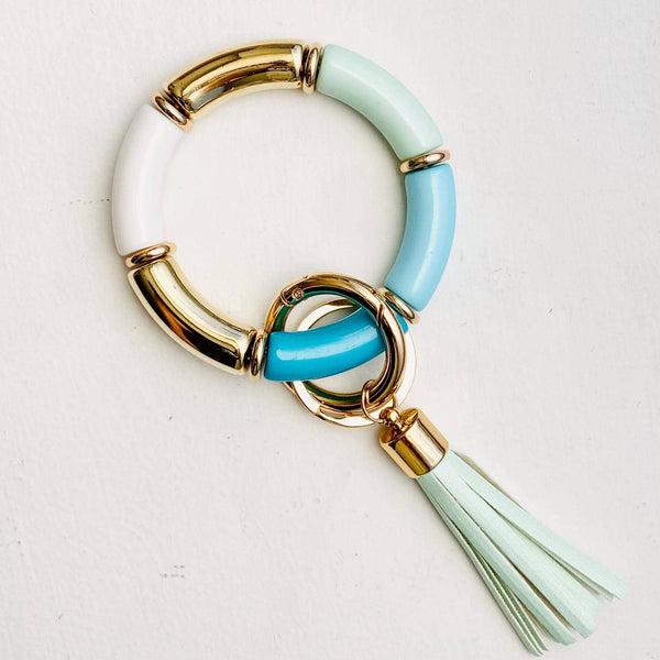 Tube Bracelet Bangle Keychain | Bamboo Wristlet Key Ring