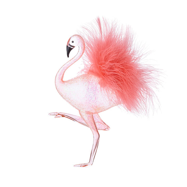 Feathered Flamingo Ornament
