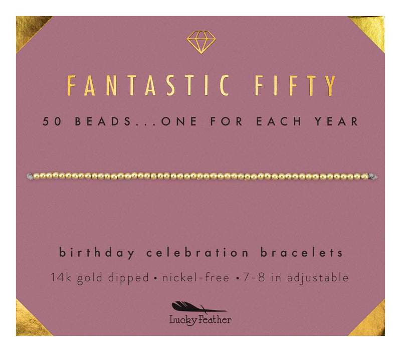 Milestone Birthday Bracelet - GOLD - FANTASTIC FIFTY