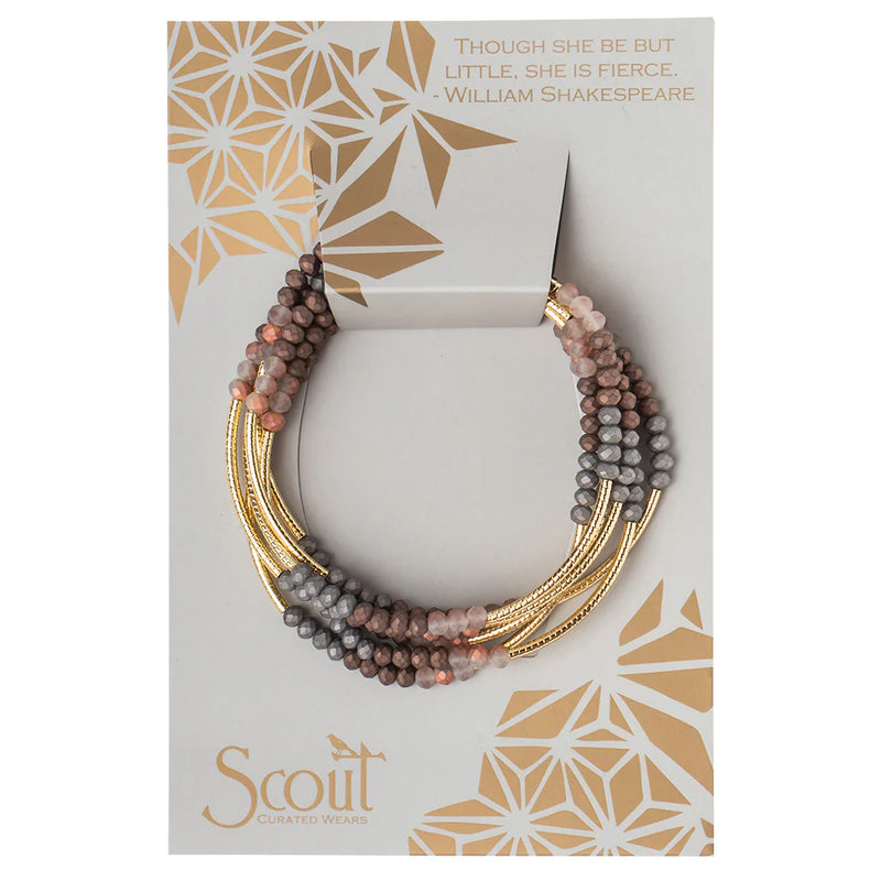 Scout Wrap Bracelet/Necklace - Matte Metallic Tri-Tone Gold