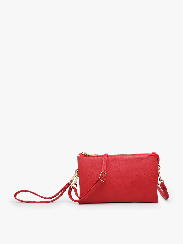 Red Riley Monogrammable 3 Compartment Crossbody/Wristlet