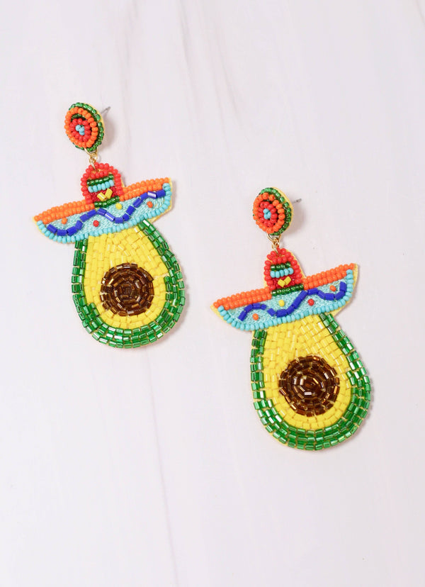 Avocado Beaded Earring with Sombrero MULTI: Default