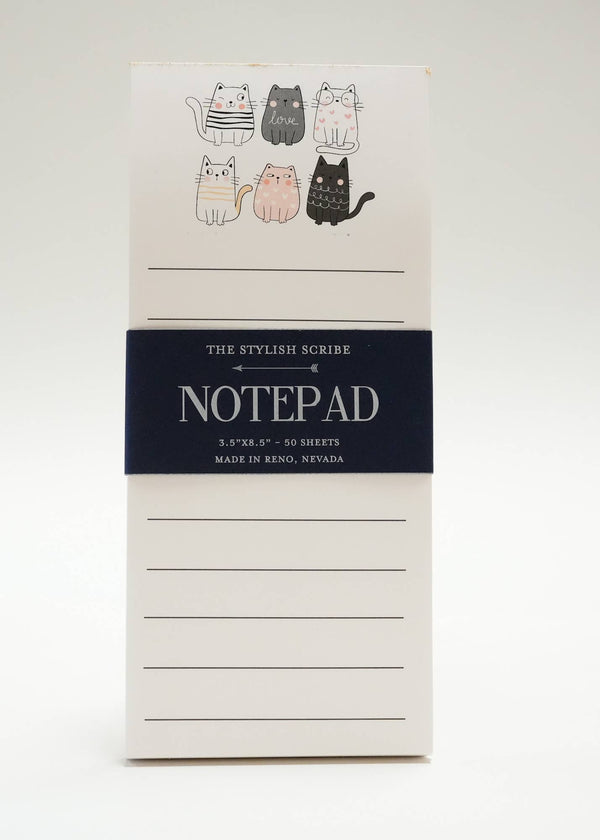 Cat Lover Notepad: Magnet on the Back
