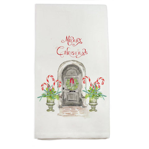 Grey Door with Candy Canes Dishtowel - Thumbnail 2