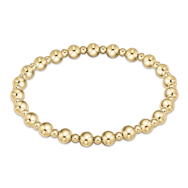 Classic Grateful Pattern 5mm Gold Bead Bracelet
