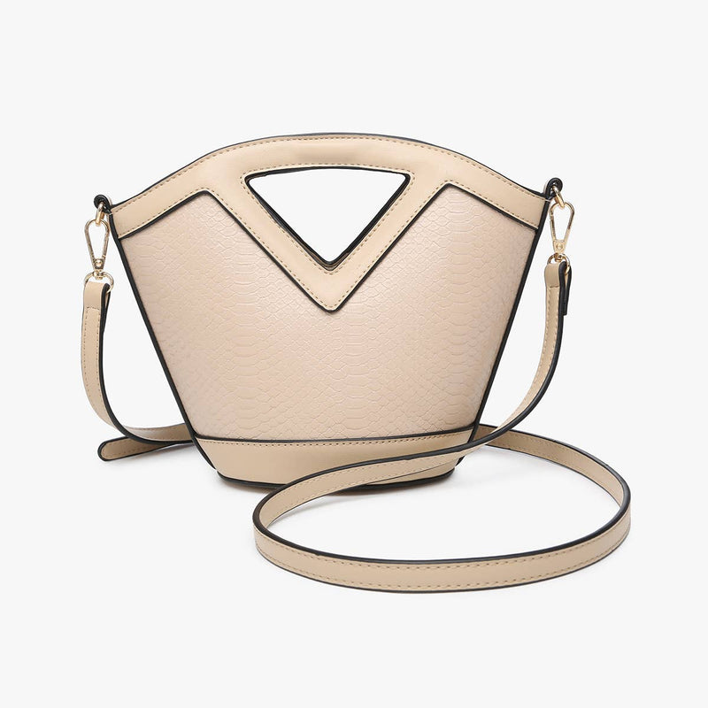 Ashlyn Snake-Textured Bucket Bag/Crossbody