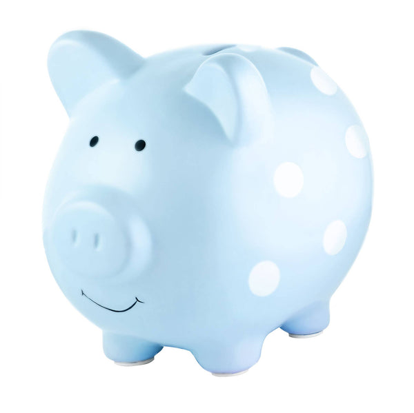 Blue Polka Dot Piggy Bank