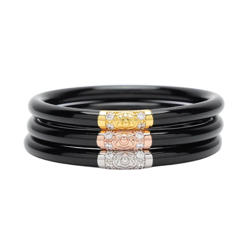 Black Three Kings All Weather Bangles Set of 3