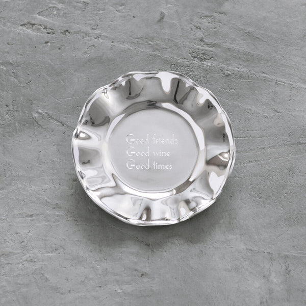 Vento Round Plate Tray -Good friends, Good wine, Good times