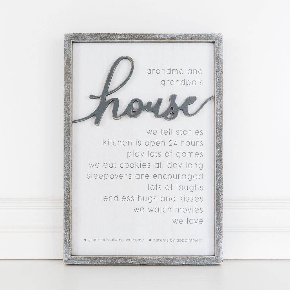 Grandma & Grandpa’s House Reversible Wooden Framed Sign