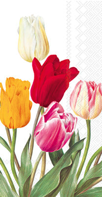 Tulips White Guest Napkins
