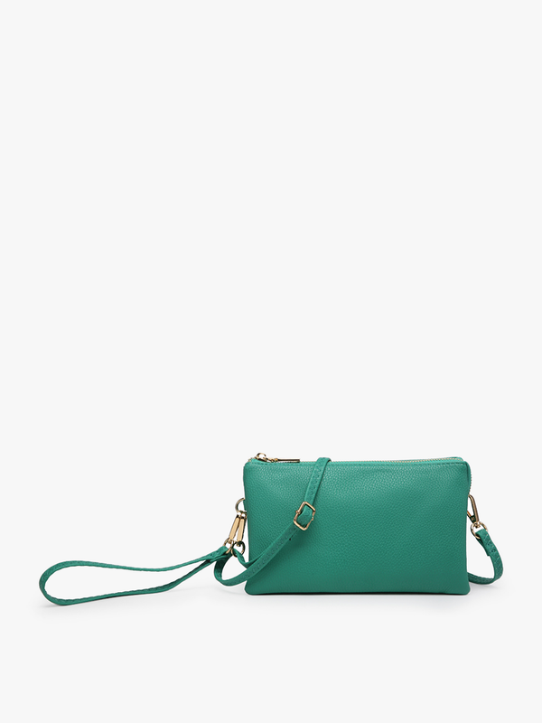 Kelly Green Riley Monogrammable 3 Compartment Crossbody/Wristlet