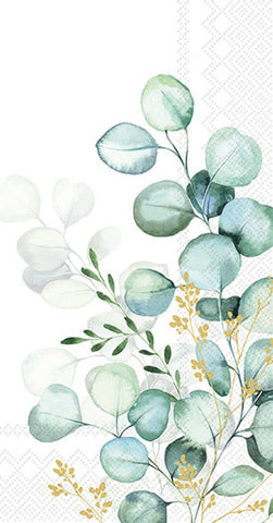 Paper Guest Towels 16 Ct Eucalyptus Bouquet Gold - Thumbnail 2