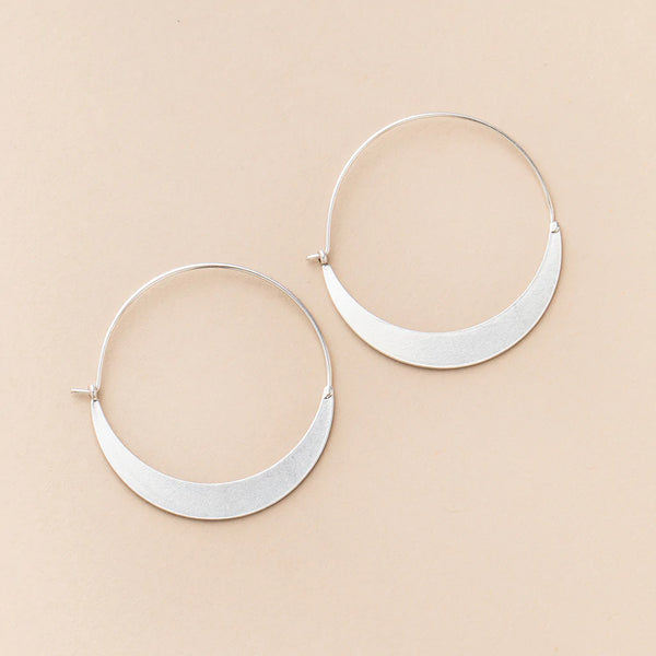 Refined Earring Collection - Crescent Hoop/Sterling Silver