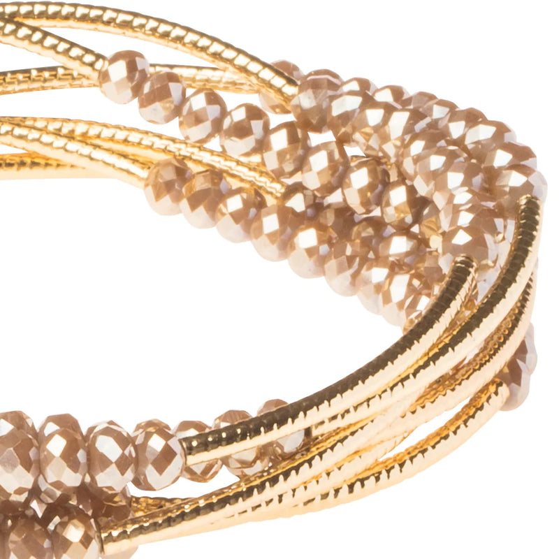 Scout Wrap Bracelet/Necklace - Oyster/Gold