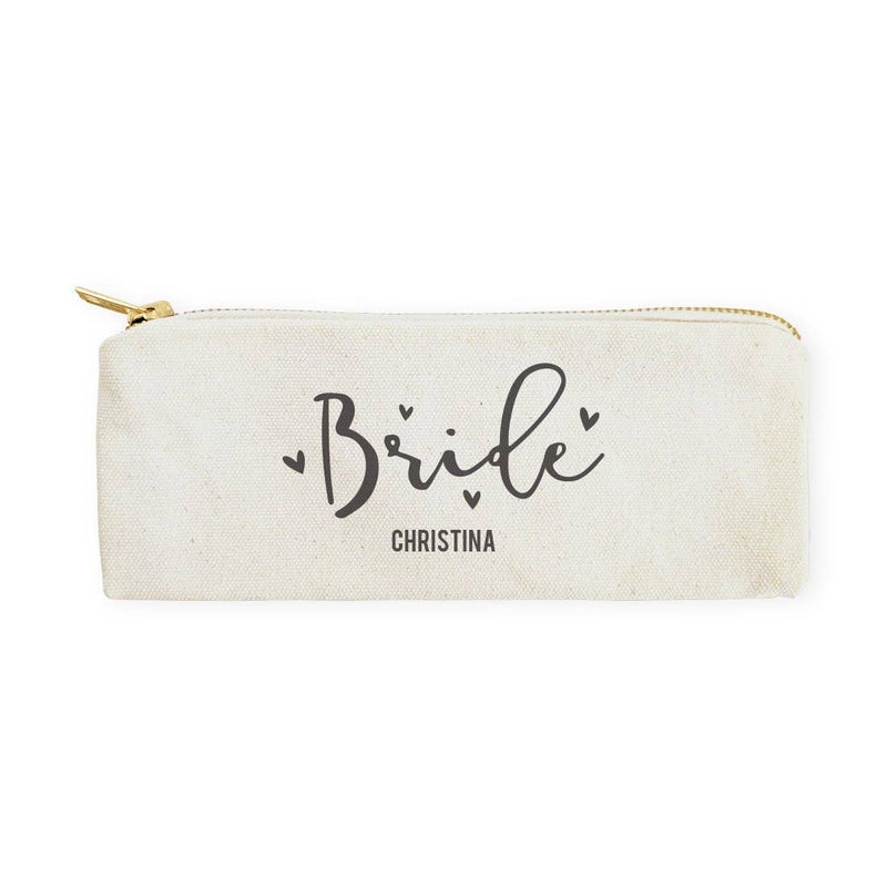 Bride Personalized Pencil Case and Travel Pouch