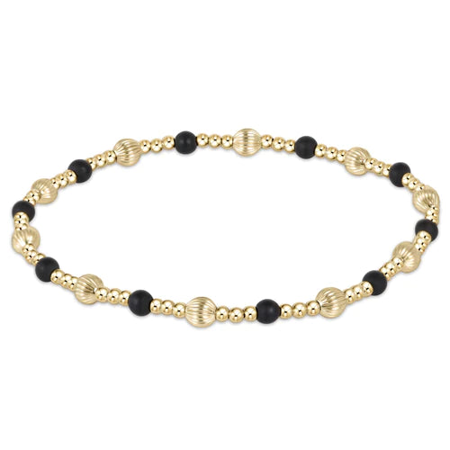 Dignity Sincerity Pattern 4mm Bead Bracelet - Matte Onyx