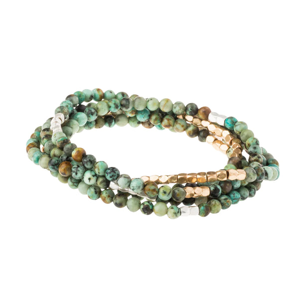 Stone Wrap Bracelet/Necklace African Turquoise - Stone of Transformation